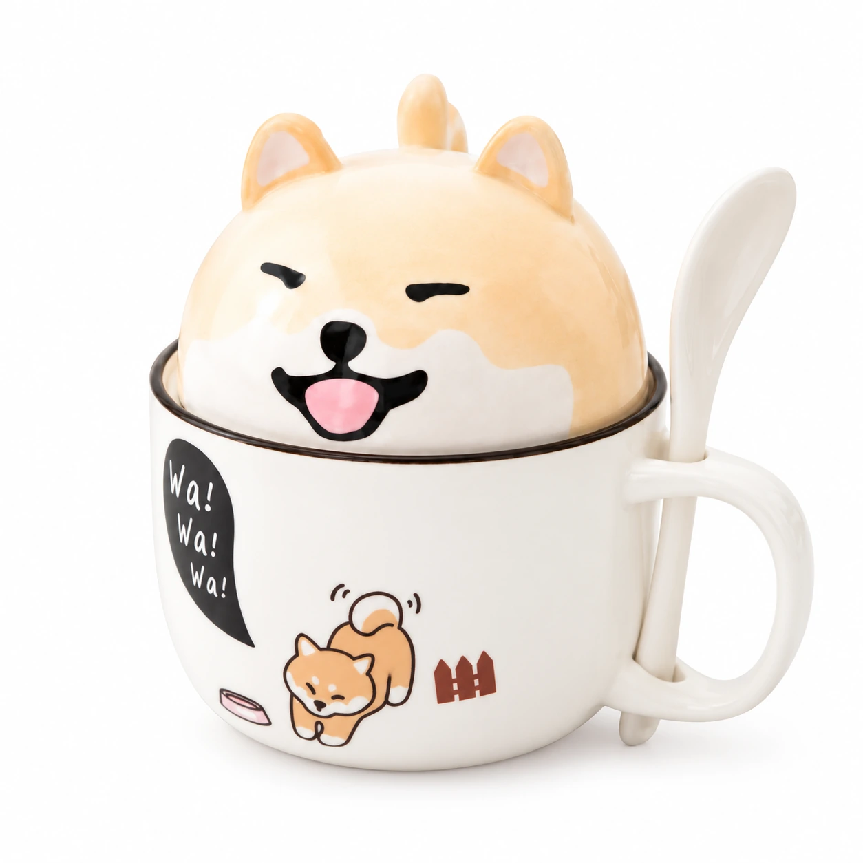 Tasse Shiba Inu céramique blanche