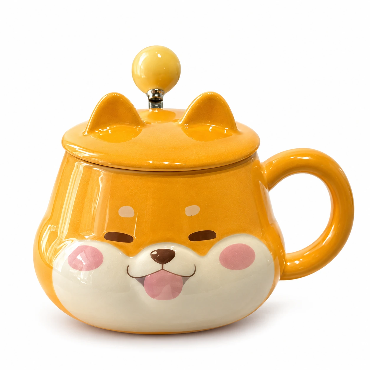 Tasse Shiba en céramique avec couvercle